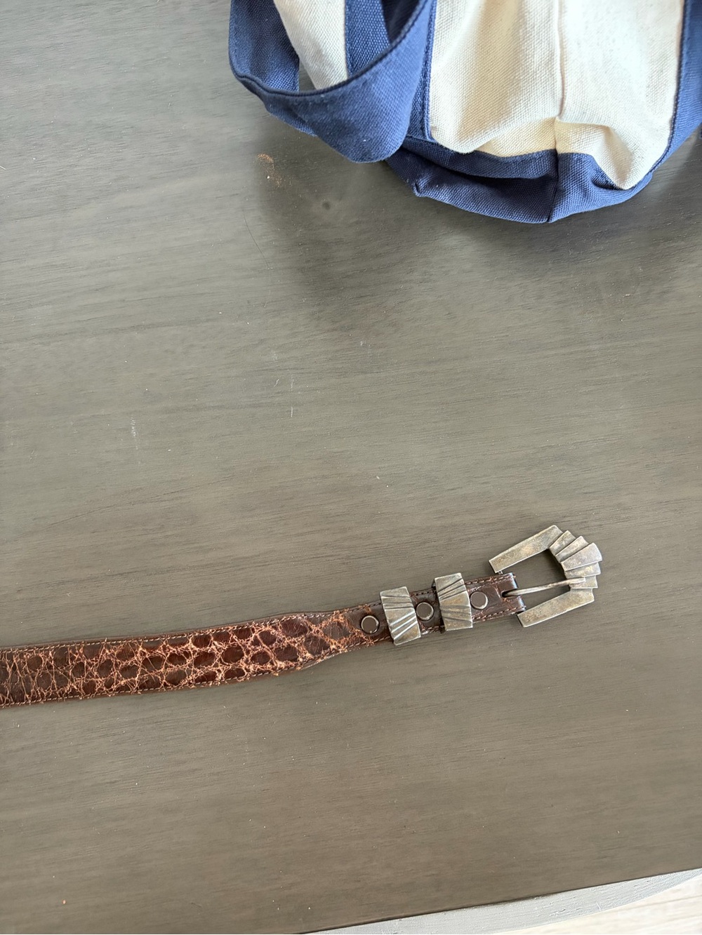 Alexander's .925 Solid Sterling Silver Ranger Set Brown Alligator Belt 40 7001